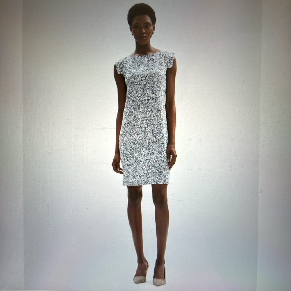 Mm lafleur Sarah dress, size 2, indigo marble